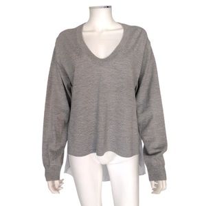 T by Alexander Wang Gray Sweater-stripe Shirt Top Small